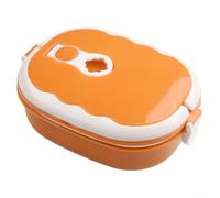 Durashmall Lonchera portátil de 900 ml con aislamiento térmico con interior de acero inoxidable 304 para estudiantes, trabajadores de oficina, viajes, escuela, caja rectangular de plástico PP (naranja
