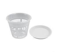 Durashmall Maceta transparente para orquídeas con agujeros de drenaje, maceta de plástico transparente con control de raíces para suculentas y plantas de interior, contenedor transpirable con bandeja