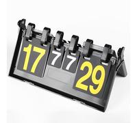 Durashmall Marcador abatible de mesa con 6 dígitos, base triangular portátil, soporte manual para baloncesto, fútbol, tenis, voleibol, deportes en interiores y exteriores