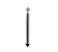 Durashmall Medidor de nieve de muñeco de nieve de 36 pulgadas, estaca de metal para medir nevadas, decoración de jardín al aire libre con acabado de bronce, adorno de césped de invierno fácil de leer