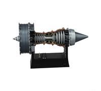 Durashmall Modelo de motor Turbofan, réplica de motor de avión turborreactor de velocidad ajustable con base alimentada por USB, pantalla científica mecánica educativa para entusiastas de la aviación