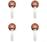 Durashmall Paquete de 4 soportes de madera para plantas de pared con tubos de ensayo transparentes, soporte hexagonal para flores colgantes para plantas de aire, decoración del hogar, oficina, jardín