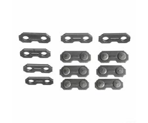 Durashmall Paquete de 6 conectores de eslabones de cadena de motosierra de calibre 0.063 de 3/8 pulgadas, accesorios de repuesto de metal para reparar cadenas de sierra rotas, acabado negro