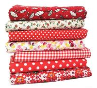 Durashmall Pequeños cuadrados de tela de algodón floral de 25 x 25 cm para manualidades de patchwork y manualidades de patchwork, juego de 7 piezas de tela de patrón surtido para proyectos de costura