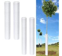 Durashmall Protectores de tronco de árbol de polipropileno duro, tubos protectores de corteza corrugados para árboles jóvenes contra roedores de ciervos y daños a la vida silvestre, color blanco