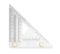Durashmall Regla triangular para carpintería de acero inoxidable para posicionamiento y marcado de agujeros con escala grabada, 130 x 130 x 280 mm, para madera, aluminio y plástico