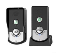 Durashmall Sistema de timbre de intercomunicación bidireccional con rango de 1 km de batería recargable de comunicación inalámbrica IP54 impermeable para el hogar, oficina, escuela, negro