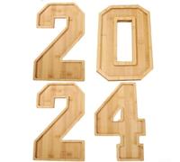 Durashmall Tableros de madera para charcutería con números 2024, platos rellenables para servir de 11.8 pulgadas, decoraciones de graduación para la escuela secundaria, fiesta universitaria, baby