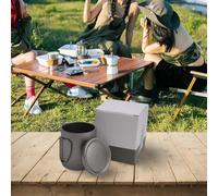Durashmall Taza de agua de titanio de doble pared con tapa y saco de cordón para casa, oficina, camping, senderismo, mochilero, 220 ml (sin asas de 220 ml)
