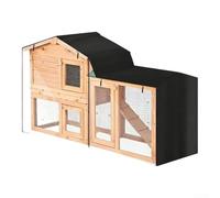 Durashmall Triángulo Conejera Cubierta Impermeable Oxford Tela Protector De Polvo Con Cremallera Y Ventilación Enrollable Para Casa De Mascotas Al Aire Libre Jaula 147x52x86cm Negro (147 * 52 * 86cm)