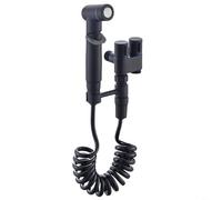 Durashmall Válvula de control dual de latón 1 en 2 salidas con núcleo de cerámica para lavadora y grifo de inodoro, adaptador de cabezal de ducha desviador de agua con acabado mate (elegante negro)