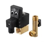 Durashmall Válvula de drenaje electrónica de 1/2 pulgada para tanque de compresor de aire, eliminación automática de condensado con rosca G1/2, cuerpo de latón AC220V 0.5-10s apertura 0.5-45min cierre