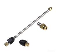 Durashmall Varita de extensión para lavadora a presión de acero inoxidable con conector de latón para limpieza de alta presión, longitud ajustable (38 cm)