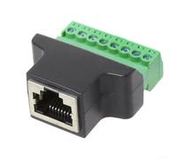 Durashmall YIMATEECO - Adaptador de bloque de terminales de tornillo RJ45 hembra a 8 pines, conector Ethernet verde para cable UTP Cat5, Cat5e, Cat6, Cat7, no requiere soldadura, paquete de 2