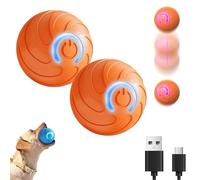 Duraspin Dog Ball 2Pcs, 2025 New Duraspin Dog Ball for Large Dogs, USB Rechargeable Durable Motion Activated Automatic Rolling Balls Toys, for All Dogs, Elastic and Bite Resistant (Orange * B*2)