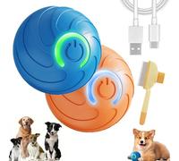 Duraspin Dog Ball, Dura Spin Ball for Large Dogs, Smart Jumping Balls for Dogs, Interactive Automatic Rolling with Lights, Portable & USB Rechargeable, Dogballs That Moves on Its Own (Blue+Orange)