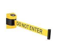 DuraSteel - Cinta retráctil para montaje en pared (6.5 pies, color amarillo no entrar en cinta y resistente carcasa de plástico ABS, para interiores y exteriores, no cruzar, para barreras de control de multitudes y divisores de línea,