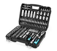 DURATECH 108 Piezas Juego de Llaves de Vaso, 1/2” y 1/4”, Carraca de 72 Dientes, Acero al Cr-V, con Caja, Incluye Destornillador y Puntas, Ideal para Bricolaje, Reparación y Trabajos Mecánicos