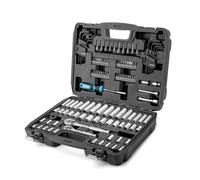 DURATECH 121 Piezas Juego de Herramientas Mecánicas, Set de Llaves de Vaso, 1/4" y 3/8", Carraca de 72 Dientes, Acero al Cr-V, con Caja, Incluye Destornillador y Puntas