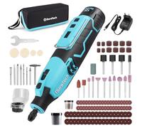 DURATECH Amoladora Inalámbrica de 12V, Multiherramienta Recargable de 35000RPM, Herramienta Rotativa con 118 Accesorios, 7 Velocidades Variables, para Cortar, Tallar, Grabar, Perforar