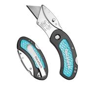 DURATECH Cutter Plegable Multifunción de 85 mm, Cuchillo Cúter Pequeña con Cambio Rápido de Cuchilla, Mini Navaja Portátil con Clip de Cinturón para Papel, PVC, Alfombra, Cartón y Cuero