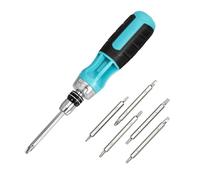 DURATECH Destornilladores 12 en 1, Juego de Destornillador con 6 Puntas de Doble Cabeza con Carga Rapida, Destornillador de Carraca, Destornillador Trinquete con Multi-puntas Torx, Phillips