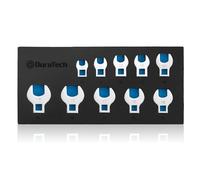 DURATECH Juego de Llaves de Boca 3/8" Llaves Crowfoot, 10 unidades Juego de llaves de pata de gallo, 10-19 mm, Acero Cr-V, con organizador de herramientas de espuma EVA