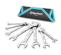 DURATECH Juego de llaves de doble extremo abierto súper finas para espacios estrechos, Llave de doble boca, 8 piezas, métrico, 5,5 mm-27 mm, con bolsa de transporte