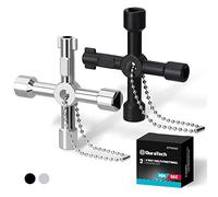 DURATECH Llave de utilidad de 4 vías, juego de llaves de agua multifuncionales, paquete de 2, para válvula, grifo y espigas