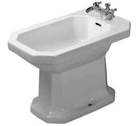 Duravit 1930 bidé de pie, con rebosadero, con banco de orificios de grifo, 02...