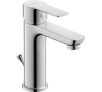 Duravit A.1 - Grifo de lavabo (tamaño M, altura del caño 109 mm), grifo de baño con desagüe de barra de tracción, grifo, cromado