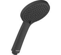 Duravit Alcachofa de ducha con 3 tipos de chorro (Rain, Intense Rain, Soft Rain), alcachofa redonda (diámetro de 110 mm), cabezal de ducha con función de ahorro de agua, fácil de limpiar, color negro