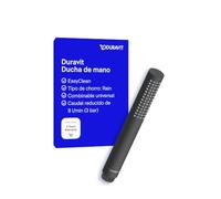 Duravit Alcachofa de ducha de bajo consumo de agua, con tipo de chorro Rain, redonda, con función MinusFlow, fácil de limpiar, color negro mate