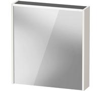 Duravit armario con espejo D-Code, toma de corriente tipo E (FR, BE), 1 puerta con tope a la izquierda, panel de luz LED en la parte superior, 651x700mm, 5 W, DC7105L22221000, Color: Blanco alto brill