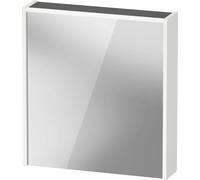 Duravit armario con espejo D-Code, toma de corriente tipo E (FR, BE), 1 puerta con tope a la izquierda, panel de luz LED en la parte superior, 651x700mm, 5 W, DC7105L18181000, Color: Blanco Mate