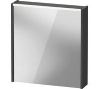 Duravit armario con espejo D-Code, toma de corriente tipo E (FR, BE), 1 puerta con tope a la izquierda, panel de luz LED en la parte superior, 651x700mm, 5 W, DC7105L49491000, Color: Grafito mate