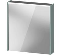 Duravit armario con espejo D-Code, toma de corriente tipo E (FR, BE), 1 puerta con tope a la izquierda, panel de luz LED en la parte superior, 651x700mm, 5 W, DC7105LHGHG1000, Color: Verde fiordo mate