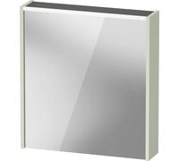 Duravit armario con espejo D-Code, toma de corriente tipo E (FR, BE), 1 puerta con tope a la izquierda, panel de luz LED en la parte superior, 651x700mm, 5 W, DC7105LHHHH1000, Color: Verde pálido mate