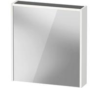 Duravit armario con espejo D-Code, toma de corriente tipo F (EU, DE), 1 puerta con tope a la izquierda, panel de luz LED en la parte superior, 651x700mm, 5 W, DC7105L18180000, Color: Blanco Mate