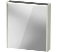 Duravit armario con espejo D-Code, toma de corriente tipo J (CH, LI), 1 puerta con tope a la derecha, panel de luz LED en la parte superior, 651x700mm, 5 W, DC7105RHHHH2000, Color: Verde pálido mate