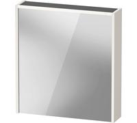 Duravit armario con espejo D-Code, toma de corriente tipo J (CH, LI), 1 puerta con tope a la derecha, panel de luz LED en la parte superior, 651x700mm, 5 W, DC7105R22222000, Color: Blanco alto brillo