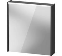 Duravit armario con espejos D-Code, toma de corriente tipo E (FR, BE), 1 puerta con tope a la derecha, panel de luz LED en la parte superior, 651x700mm, 5 W, DC7105R49491000, Color: Grafito mate