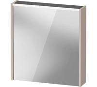 Duravit armario con espejos D-Code, toma de corriente tipo E (FR, BE), 1 puerta con tope a la izquierda, panel de luz LED en la parte superior, 651x700mm, 5 W, DC7105L91911000, Color: Gris mate