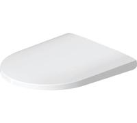 Duravit Asiento de inodoro D-Neo con liberación rápida para fácil montaje, tapa de inodoro con bisagras de acero inoxidable de alta calidad, Duroplast, color blanco