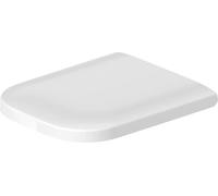 Asiento de inodoro Duravit Happy D.2 con bisagras SoftClose de acero inoxidable, con caída amortiguada, 0064590000, Color: Color interior blanco, color exterior blanco