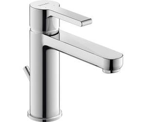 Duravit B21020001 - Grifo monomando para lavabo cromado con cartucho de cerámica y desagües y conectores flexibles B.2 tamaño M Profundidad: 139 mm, presión de trabajo: 3-5 bar, cromo