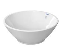 Duravit Bacino lavabos sobre encimera, redondo, con rebosadero, sin grifo, 420mm, 0325420000, Color: Blanco alto brillo