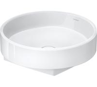 Duravit Balcoon lavabo sobre encimera, pulido, sin agujero para grifo, diámetro 450mm, redondo, 240945AA79, Color: Blanco alto brillo