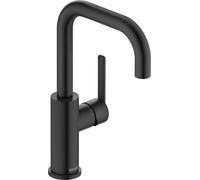 Duravit Balcoon Mezclador monomando de lavabo FreshStart y Minusflow, BA1100002046, Color: Negro Mate