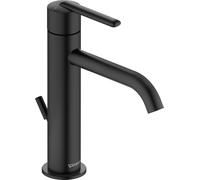 Duravit Balcoon Mezclador monomando de lavabo M FreshStart y Minusflow, con juego de desagüe, BA1023001046, Color: Negro Mate